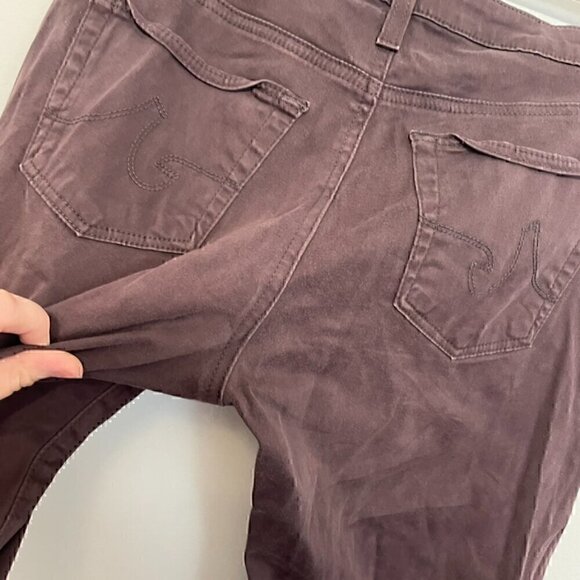 AG ADRIANO GOLDSCHMIED Brushed Sateen Stilt Cigarette Leg Plum Brown Skinny Jean - Picture 14 of 14